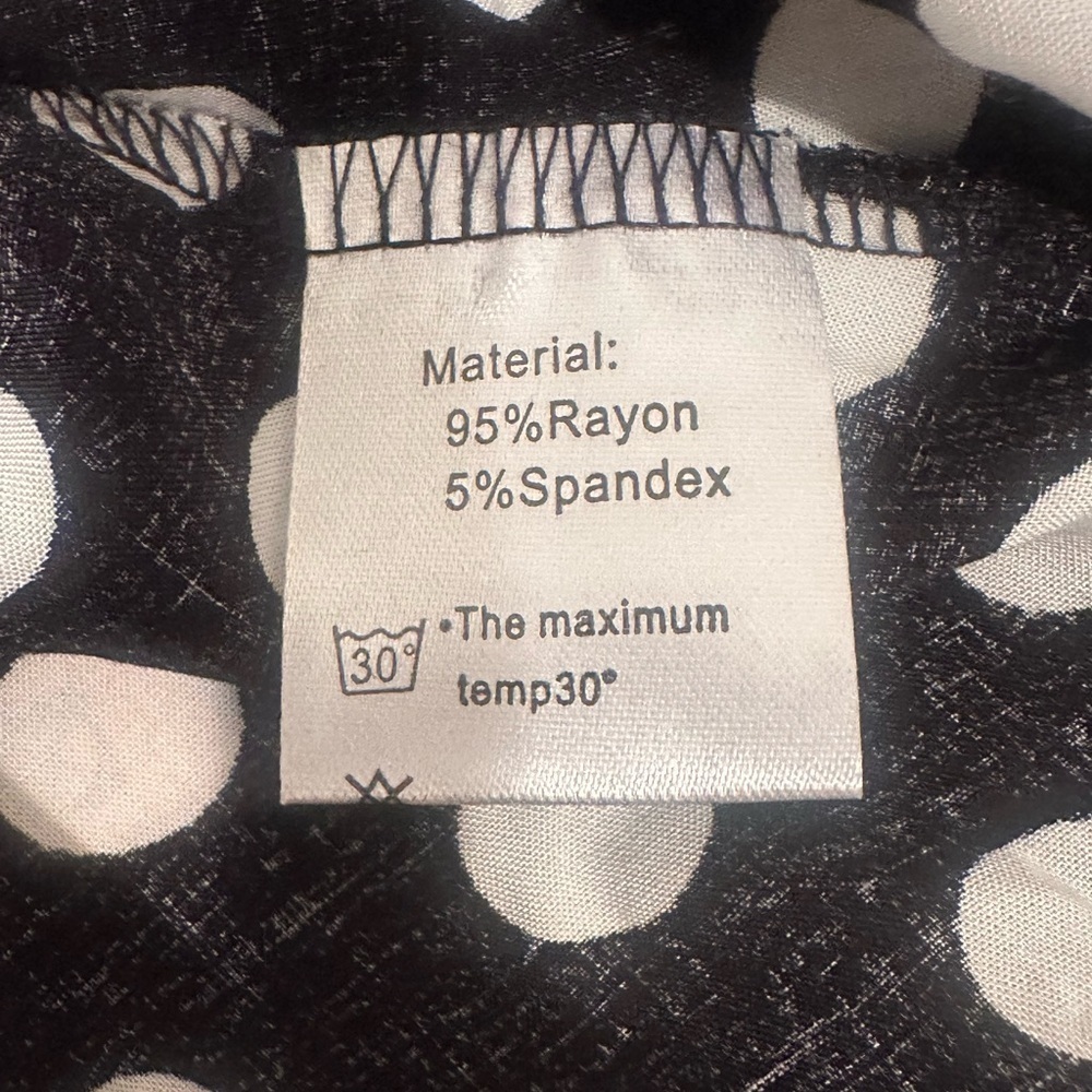NWT High Low Black and White Polka Dot Dress Flutter Sleeves Tie Waist Sz S - Picture 7 of 10